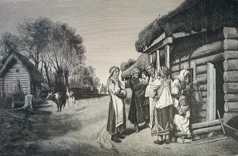 P. A. Briullov. Neighbours. Illustrated magazine “Niva”, 1878, No. 19.